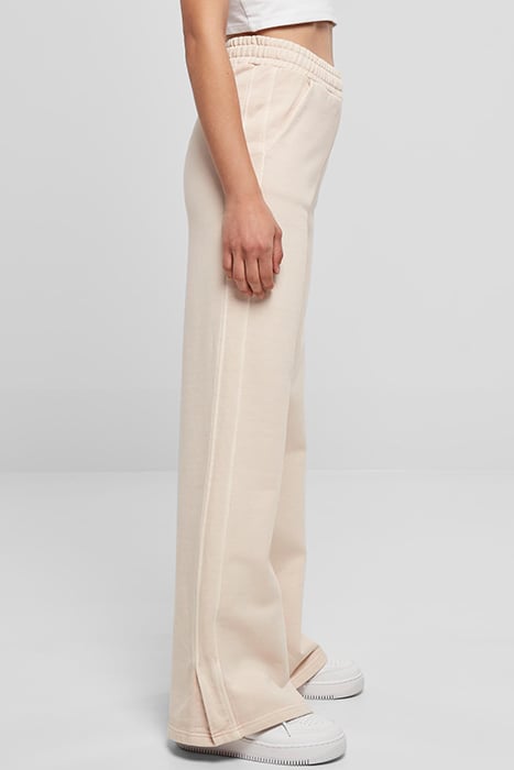 LADIES HEAVY TERRY GARMENT DYE SLIT PANTS PINK 9