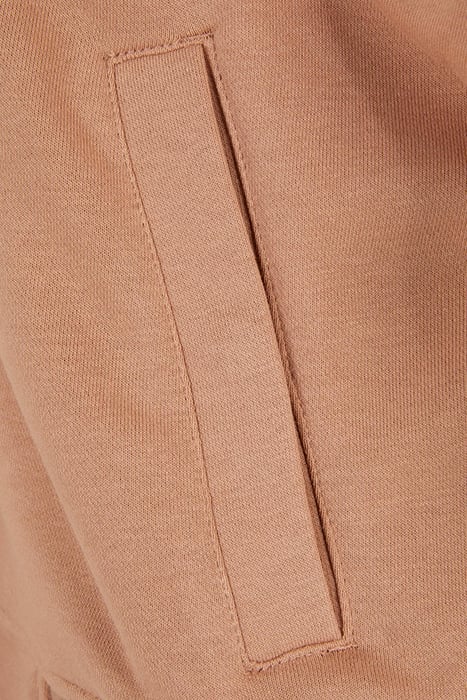 LADIES OVERSIZED 2 TONE COLLEGE TERRY JACKET AMBER/WHITESAND 10