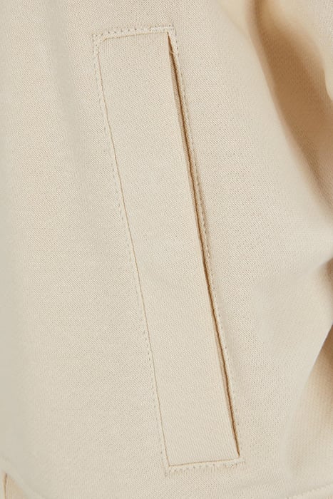 LADIES OVERSIZED 2 TONE COLLEGE TERRY JACKET SOFTSEAGRASS/WH 10