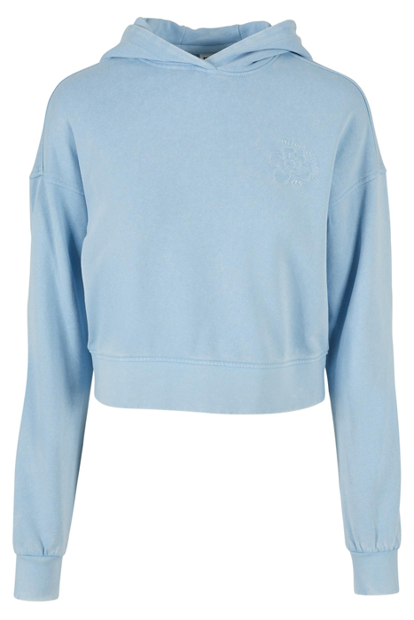 LADIES SHORT FLOWER EMBROIDERY TERRY HOODY BALTICBLUE 4