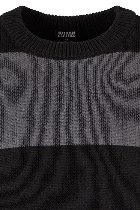 HEAVY OVERSIZED STRIPED SWEATSHIRT BLACK/DARKSHADOW 8