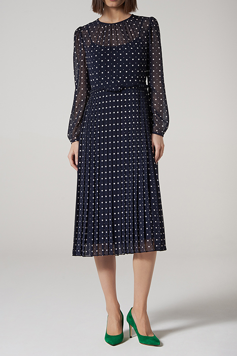 AVERY MIDI DRESS NAVY POLKA 4