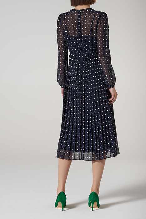 AVERY MIDI DRESS NAVY POLKA 2