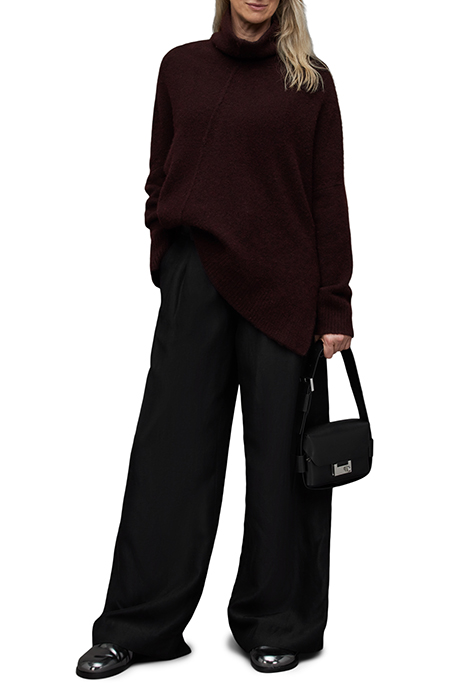 LOCK ROLL NECK RAISIN RED 3