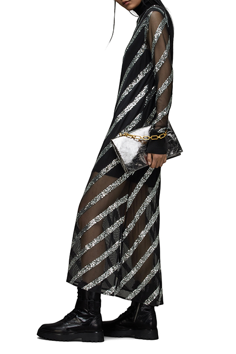 JUELA MESH DRESS BLACK/SILVER 5