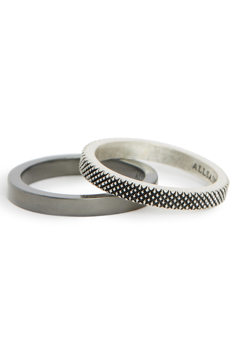 AllSaints Mars Tex Hem Ring Se Warm Silvr/drk Hem Maat: M | Sieraden Outlet | Heren