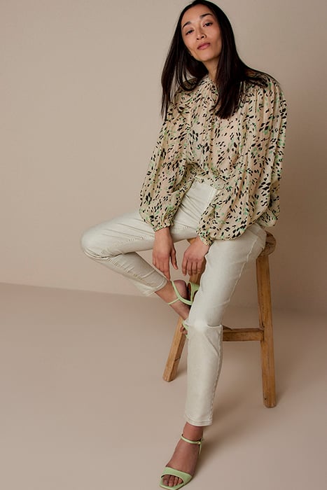 SLIM PANT SHIMMER STRETCH TWILL OATMEAL 3