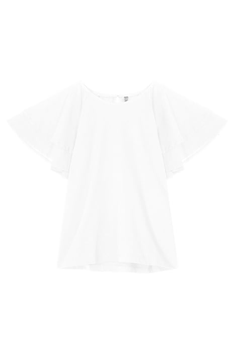 TOP BUTTERFLY SLEEVES COTTON SINGLE JERSEY WHITE 1