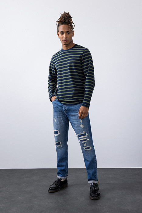 5-POCKET MID WAIST DARK BLUE 5