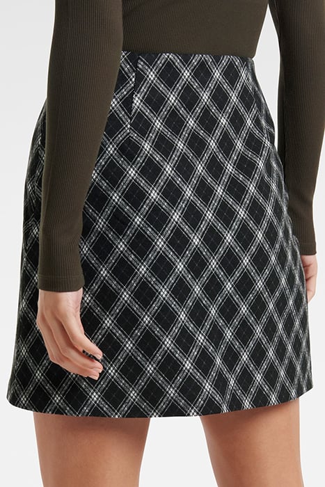 DANA DIAGONAL CHECK MINI SKIRT PORCELAIN/BLACK CHECK 2