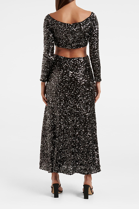 SEQUIN DRESSI CUT OUT BACK MID BLACK 2