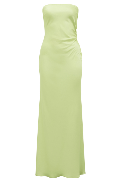 AVERY SATIN STRAPLESS DRESS BUTTERFLY LIME 3