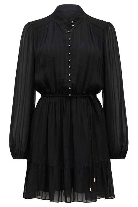 EDITH TEXTURED SKATER DRESS BLACK 4