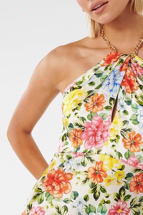 ESPERANCE SATIN HALTER MIDI BRIGHT HARDWICK FLORAL 5