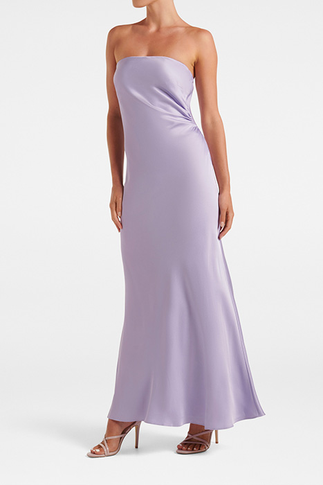 AVERY SATIN STRAPLESS DRESS BLOSSOMING LILAC 4