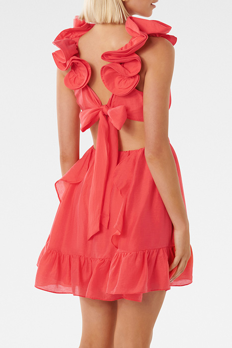 RUFFLE MINI DRESS COCKTAIL CHERRY 2