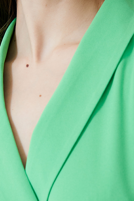 SLEEVELESS SHAWL DRESS MIDI POISE GREEN 4