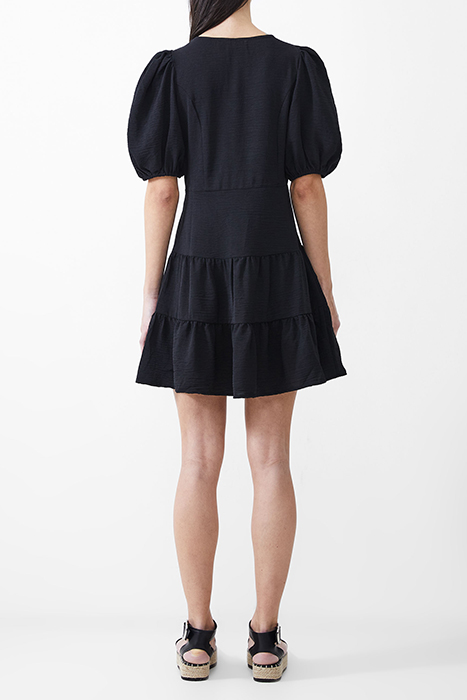 VEE TIERED CRINKLE DRESS KNEE BLACK 3