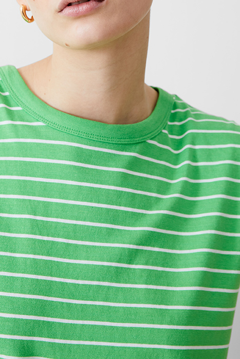 PADDED SHOULDER STRIPE TANK POISE GREEN/WHITE 4