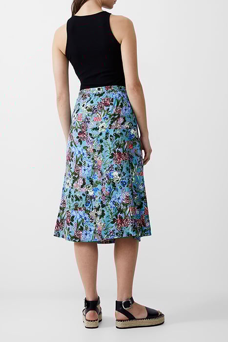 BLOSSOM DRAPEY BTN MIDI SKIRT STILL WATER 3