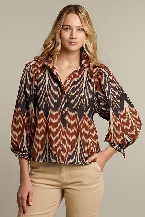 MULTICOLOR BALLOON SLEEVES SHIRT by River Woods