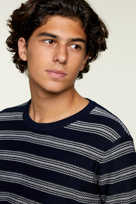 CUSTOM FIT PIMA COTTON CREW NECK SWEATER NAVY 4