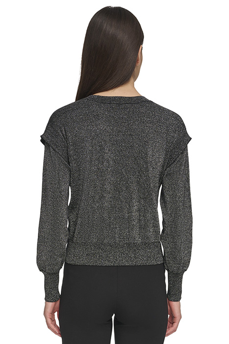 L/S LUREX VNECK SWTR BLACK 2