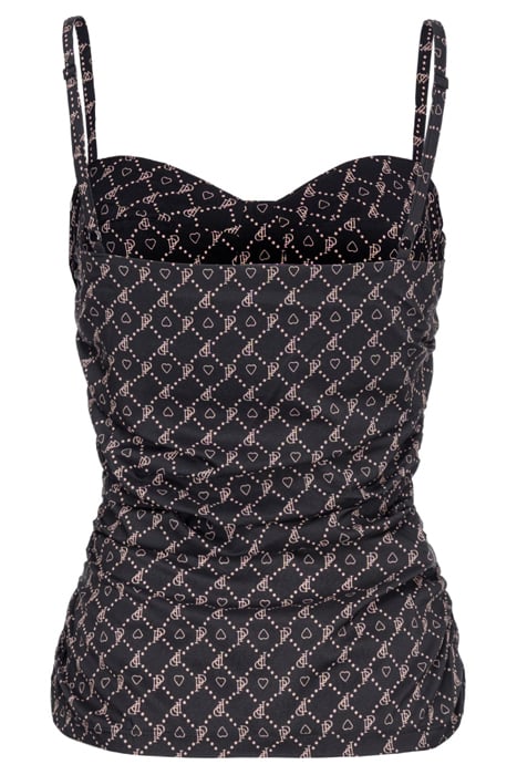 GELSOMINO CANOTTA GEORGETTE ST BLACK/NUDE 2