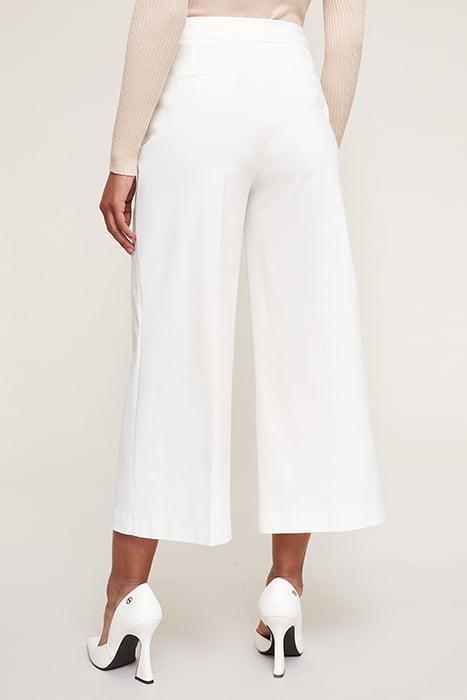 PALAZZO TROUSERS WITH BUTTON FEATURE WHITE 2