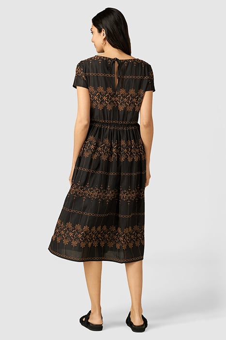 MIDI DRESS WITH EMBROIDERY BROWN 2