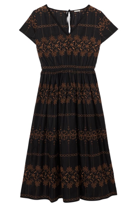 MIDI DRESS WITH EMBROIDERY BROWN 3