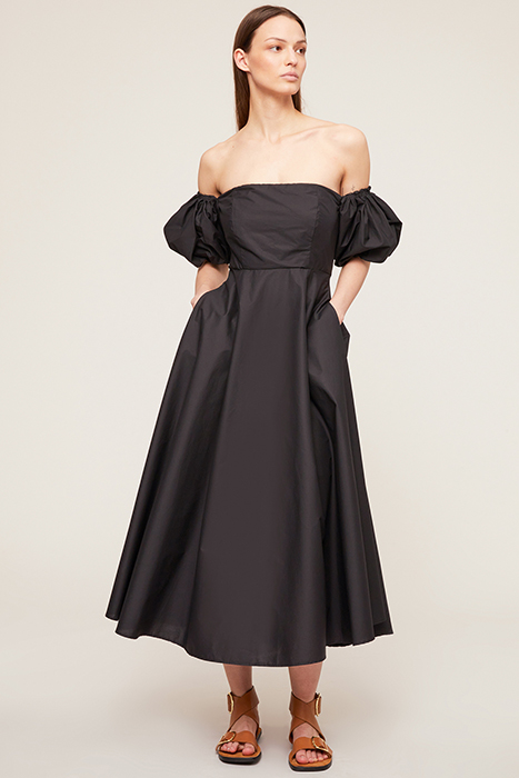 OFF-SHOULDERS SUMMER LONG DRESS BLACK 1