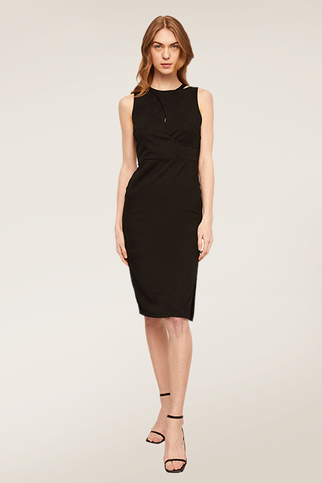 SHORT CREPE JERSEY SHEATH DRESS BLACK 5