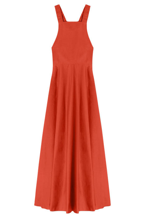 LONG DRESS WITH BACK CROSSOVER BROWN 3