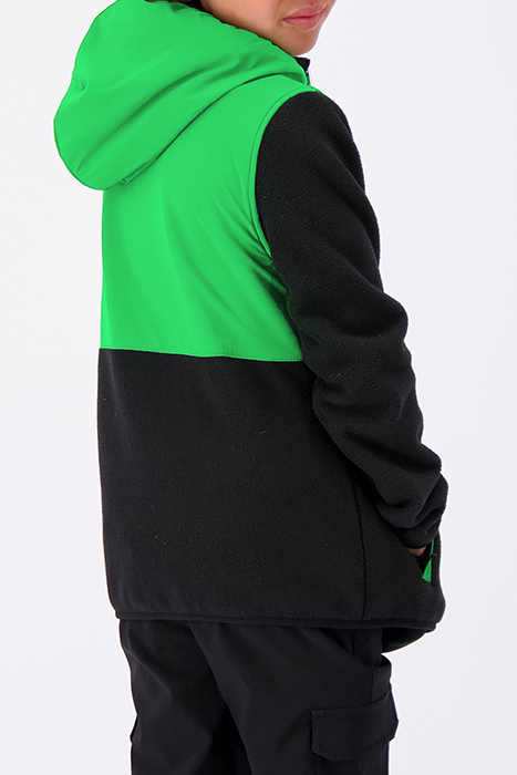 CONTRAST FLEECE JACKET BLACK 2