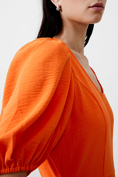 VEE TIERED CRINKLE DRESS KNEE MANDARIN 4