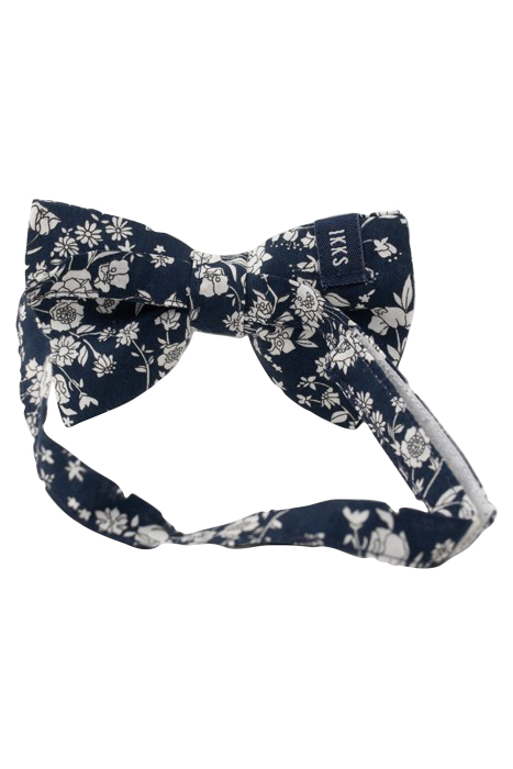 BOY'S NAVY FLORAL PRINT BOW TIE 2