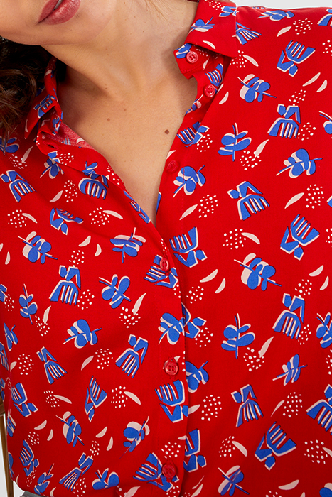 I.CODE CHERRY BOHO PRINT BLOUSE 5