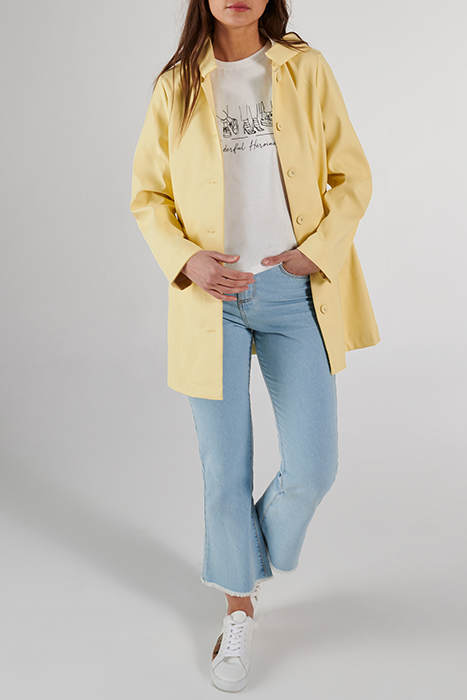 I.CODE LIGHT YELLOW HOODED RUBBER WINDCHEATER 3