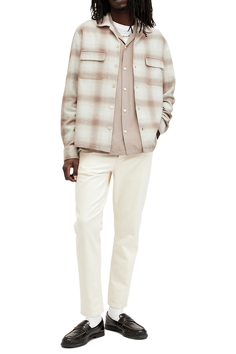 KNOLL LS SHIRT OATMEAL WT/CHESTNU 3