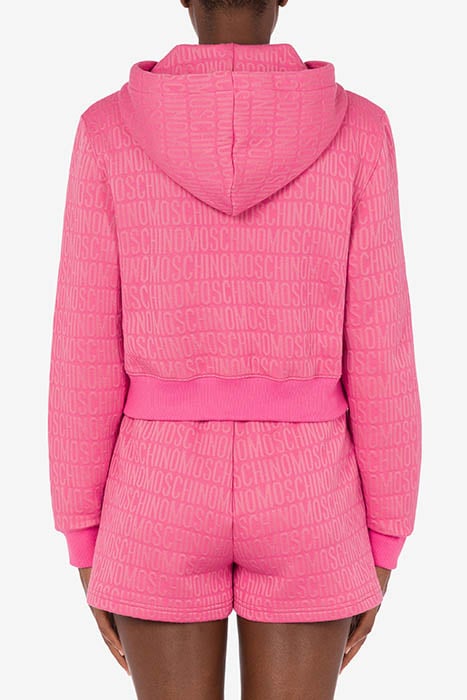 ALLOVER LOGO SHORT SWEATSHIRT FUCHSIA 2