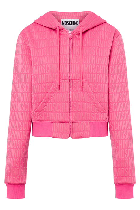 ALLOVER LOGO SHORT SWEATSHIRT FUCHSIA 3