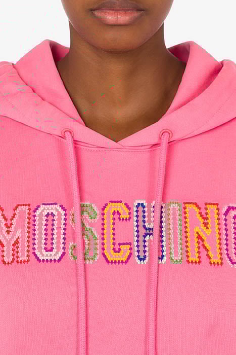 CROCHET LOGO ORGANIC COTTON SWEATSHIRT PINK 4