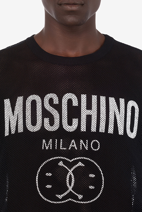 DOUBLE SMILEY® LOGO MESH SHIRT BLACK 4