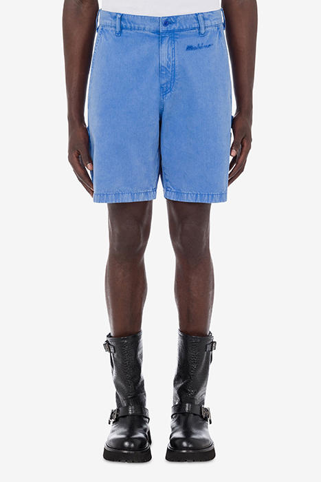 SIGNATURE LOGO GABARDINE BERMUDA SHORTS BLUE 1