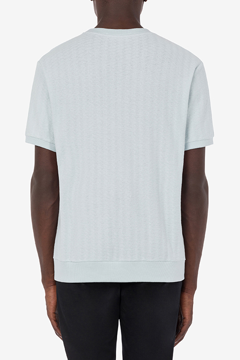 HAWAIIAN PRINT JACQUARD JERSEY T-SHIRT LIGHT BLUE 2