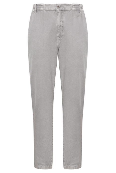 LOGO SIGNATURE GABARDINE TROUSERS GREY 3