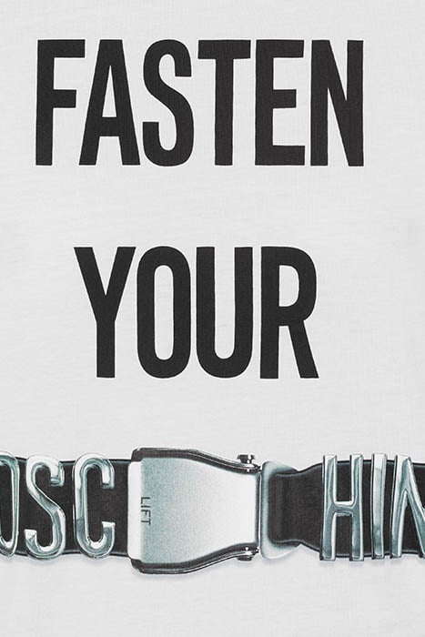 FASTEN YOUR BELTS ORGANIC JERSEY T-SHIRT WHITE 4