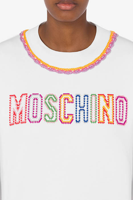 ORGANIC COTTON SWEATSHIRT WITH CROCHET DETAILS WHITE 4