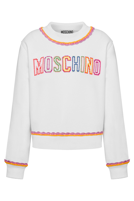 ORGANIC COTTON SWEATSHIRT WITH CROCHET DETAILS WHITE 3